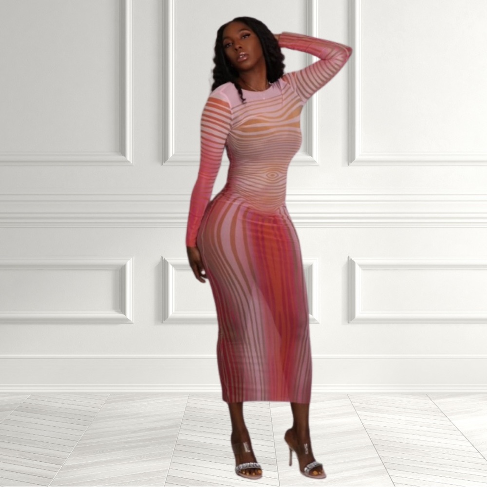 Tantalizing Tease Stripes Midi Dress
